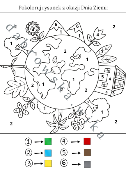 Dzień Ziemi kolorowanka Złoty nauczyciel
