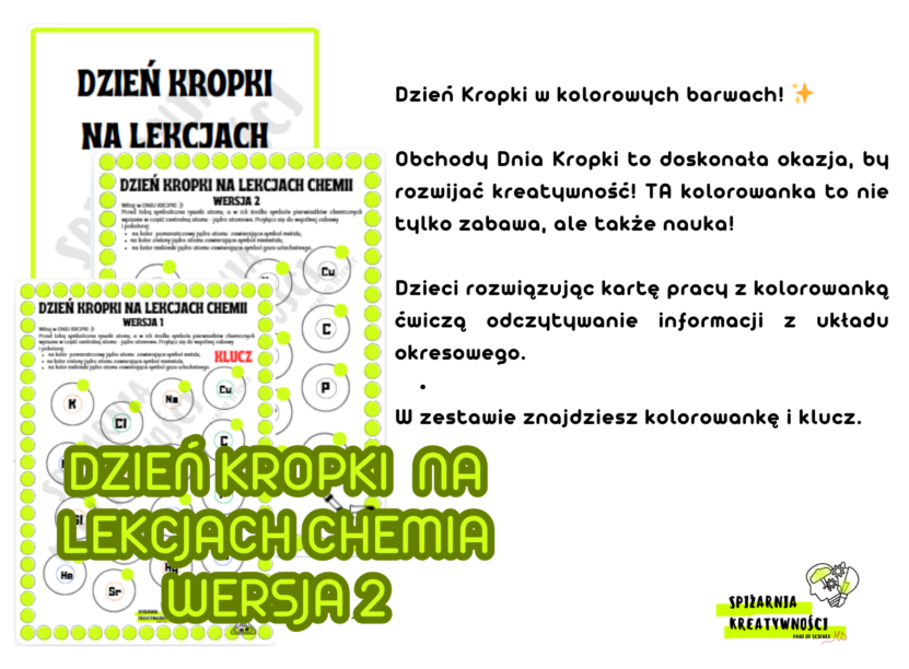 DZIEŃ KROPKI NA LEKCJACH CHEMIA WERSJA 2 pierwiastki układu okresowego