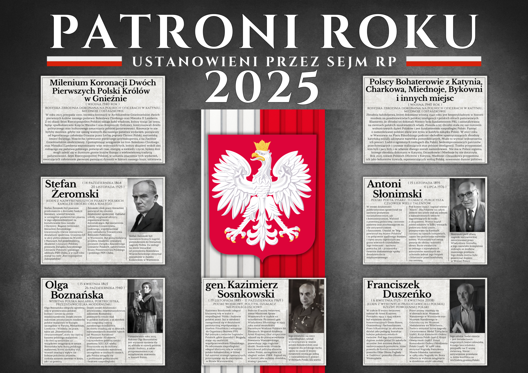 PATRONI ROKU 2025 Gazetka szkolna Złoty nauczyciel