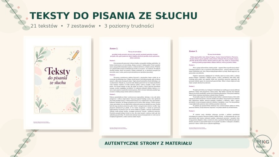 NOWE 99 ZADAŃ Z ORTOGRAFII + DODATKI