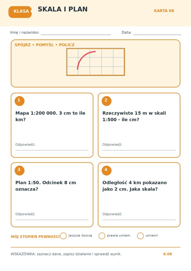 Matematyka – klasa 6 | 12 graficznych kart pracy + klucz odpowiedzi