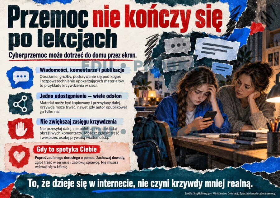 PRZEMOC RÓWIEŚNICZA — NIE WSZYSTKO JEST ŻARTEM,  gazetka, 20 plansz edukacyjnych A4 w poziomie