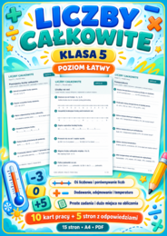 LICZBY CAŁKOWITE-ŁATWE-klasa 5