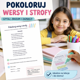 Pokoloruj wersy i strofy