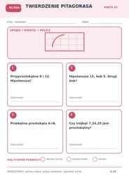 Matematyka – klasa 8 | 12 graficznych kart pracy + klucz odpowiedzi