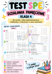 TEST SPE – Działania pamięciowe – matematyka klasa 4