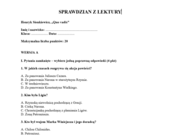 Sprawdzian- Quo vadis