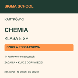 Kartkówki — chemia, klasa 8 SP + klucz odpowiedzi