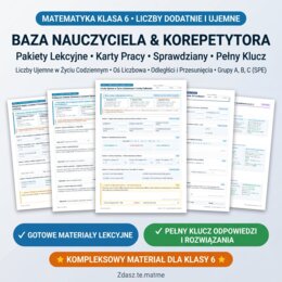 Liczby Dodatnie i Ujemne Klasa 6 – Kompendium: Oś Liczbowa, Moduł i Zadania Tekstowe (6 Kart Pracy + Sprawdzian Grupa A, B i C SPE + Klucz)