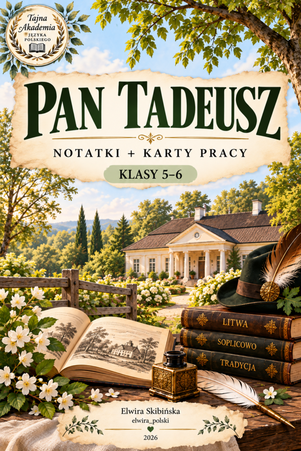 Pan Tadeusz – notatki i karta pracy | klasy 5–6 | trening egzaminacyjny