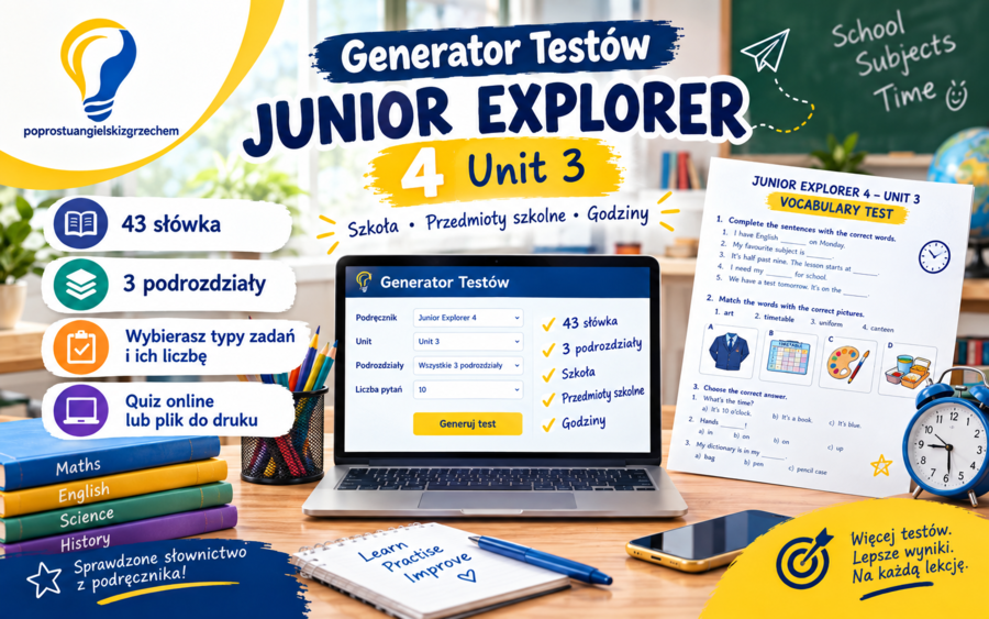 Generator testów Junior Explorer 4, Unit 3
