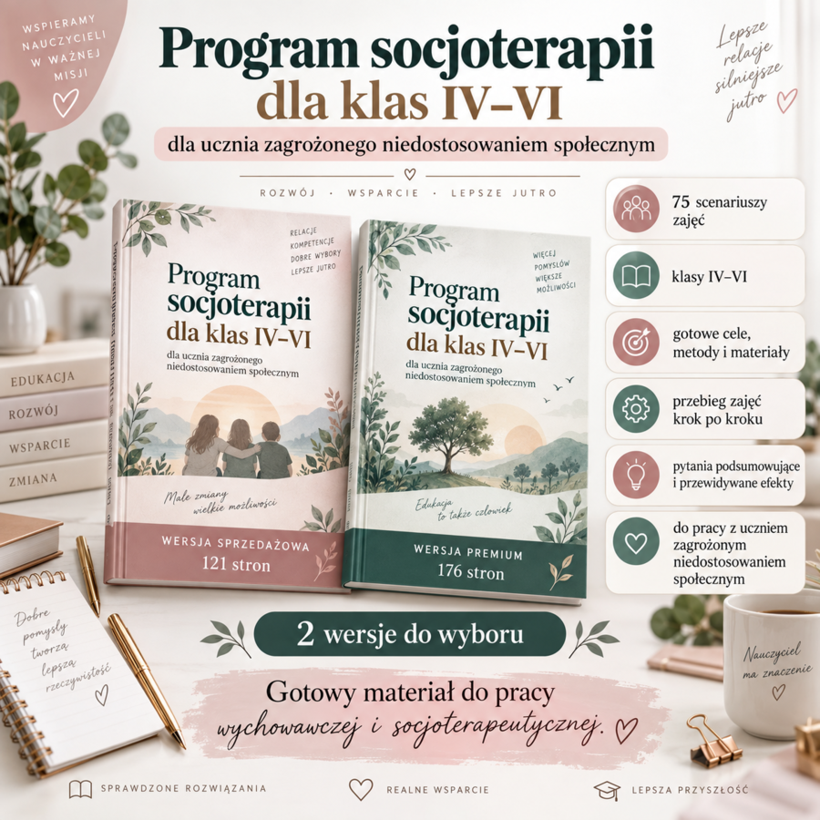 Program zajęć socjoterapeutycznych – klasy IV–VI. Rewalidacja.