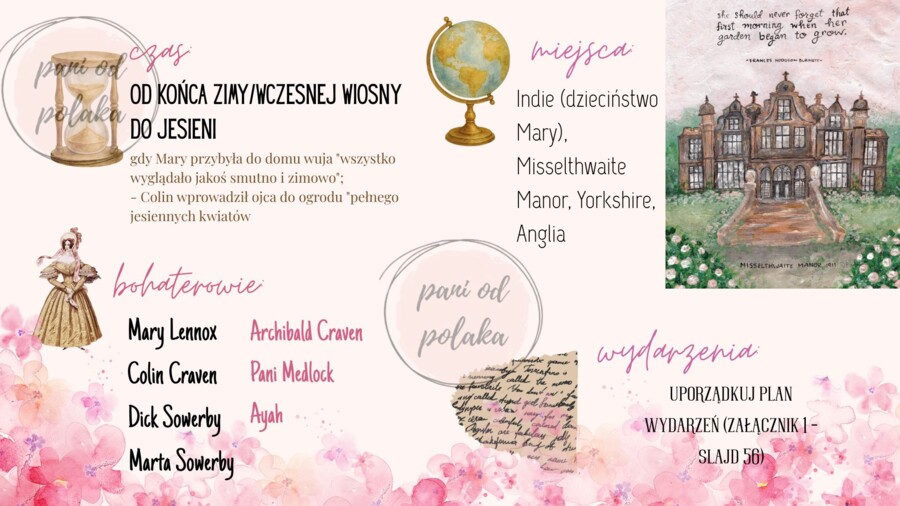 Tajemniczy ogród - cykl lekcji w formie barwnej prezentacji z odpowiedziami
