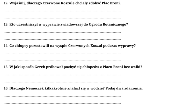 Pakiet materiałów do lektury "Chłopcy z Placu Broni"