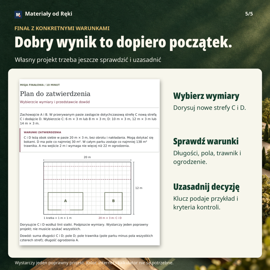 Pola i obwody - klasa 5 | Detektywi geometrii: Uratuj projekt parku!