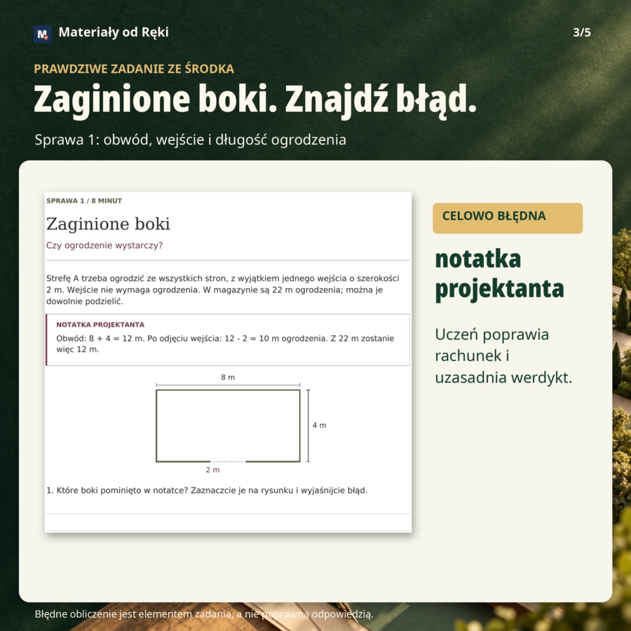 Pola i obwody - klasa 5 | Detektywi geometrii: Uratuj projekt parku!