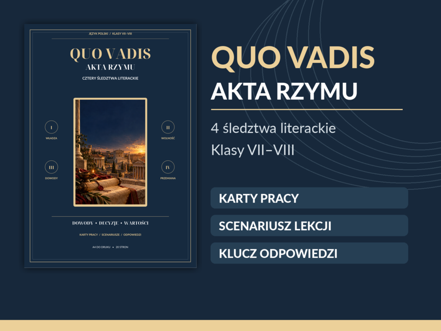 „Quo vadis” — Akta Rzymu | 4 śledztwa literackie | klasy 7–8