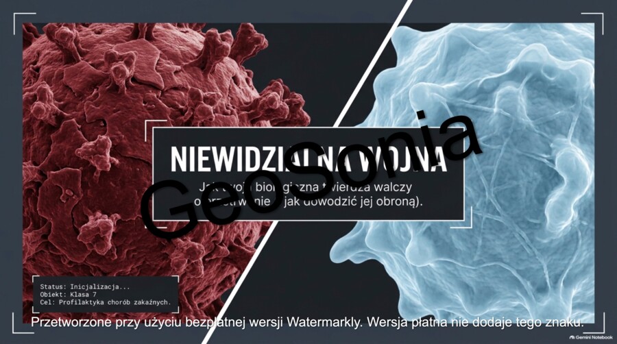 Choroby zakaźne. Niewidzialna Wojna: Jak twoja biologiczna twierdza walczy o przetrwanie – Gotowa prezentacja multimedialna (Biologia / Edukacja Zdrowotna, klasa 7)