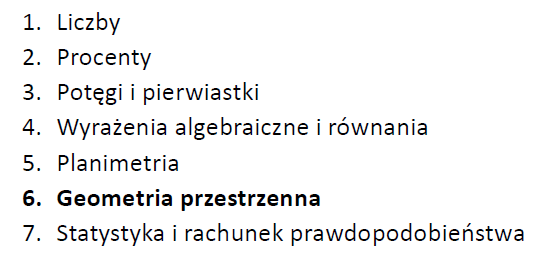 Przygotowanie do egzaminu 8-klasisty z matematyki - Dział VI: Geometria przestrzenna