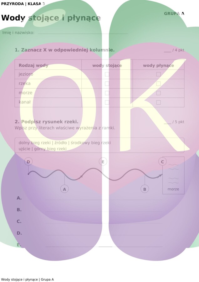 KARTKÓWKI Z PRZYRODY: Klasa 3 (Wielka Przygoda) – Grupa A, B + Klucze Odpowiedzi (PDF do druku)