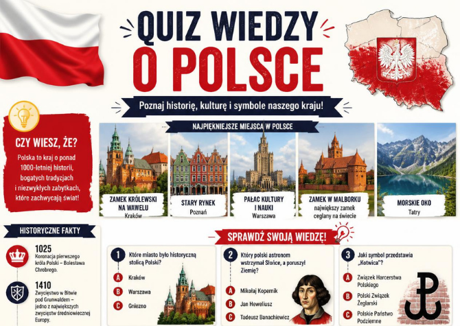 Quiz wiedzy o Polsce