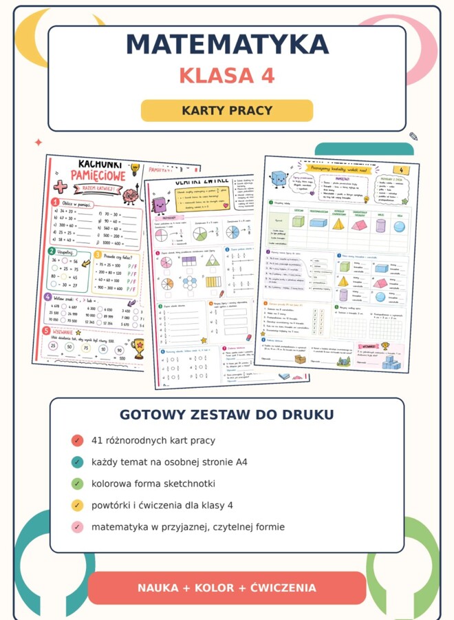 Matematyka klasa 4 - karty pracy