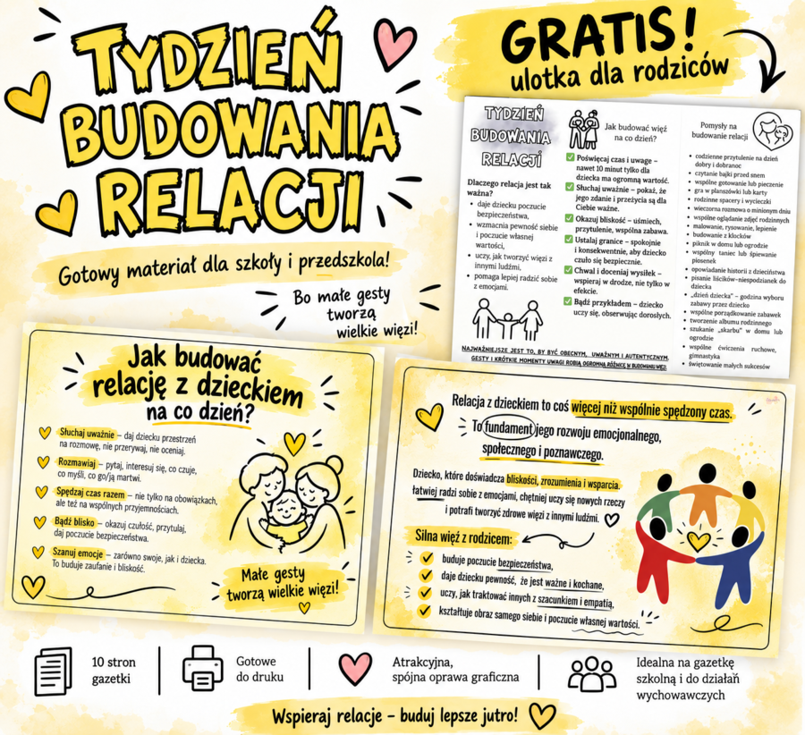 Tydzień budowania relacji - przedszkole, relacje