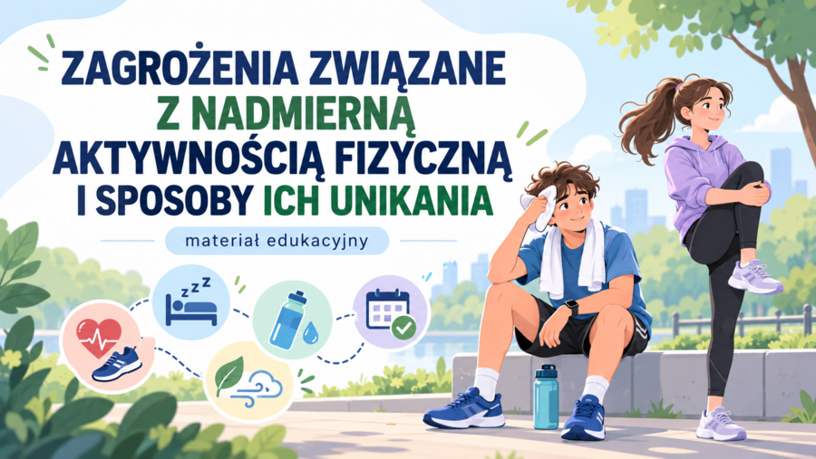 Zagrożenia związane z nadmierną aktywnością fizyczną i sposoby ich unikania - prezentacja | edukacja zdrowotna