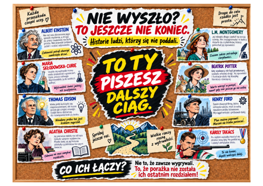 NIE WYSZŁO? TO JESZCZE NIE KONIEC! – gazetka motywacyjna o wytrwałości i porażce | 34 strony