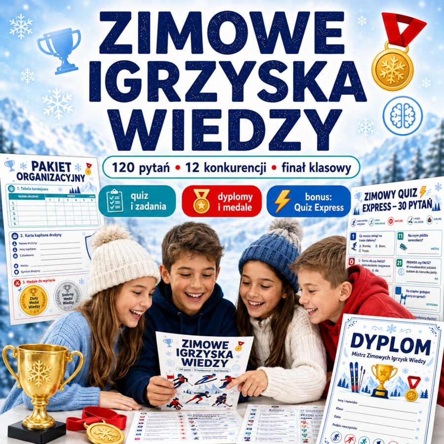 Zimowe Igrzyska Wiedzy — 120 pytań, 12 konkurencji i finał klasowy