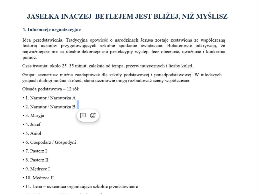 Jasełka inaczej- Betlejem jest bliżej, niż myślisz