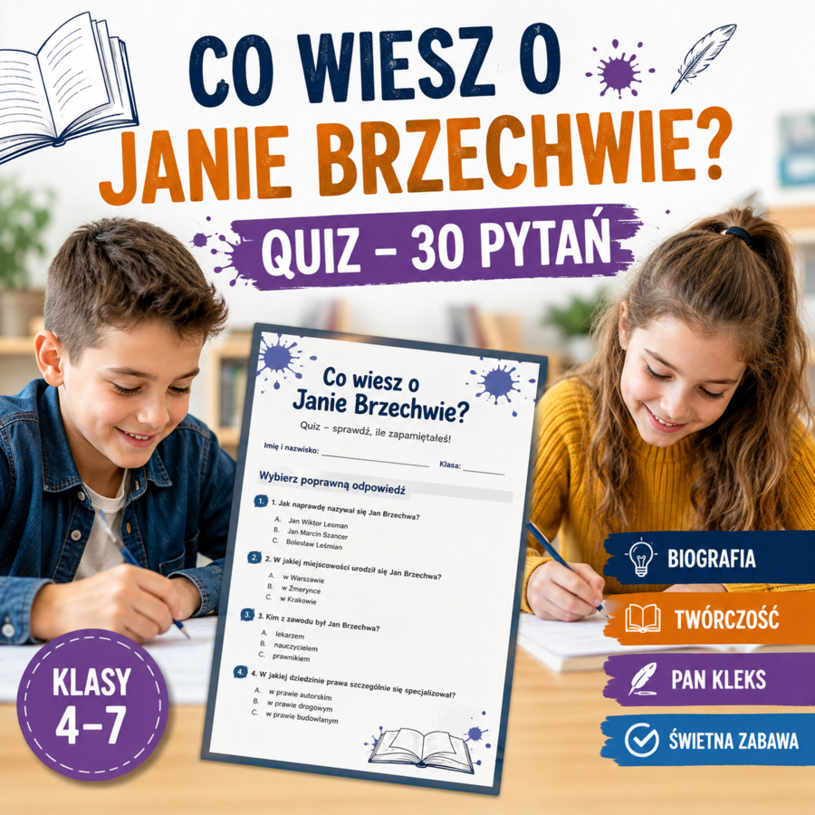 Co wiesz o Janie Brzechwie? — quiz 30 pytań