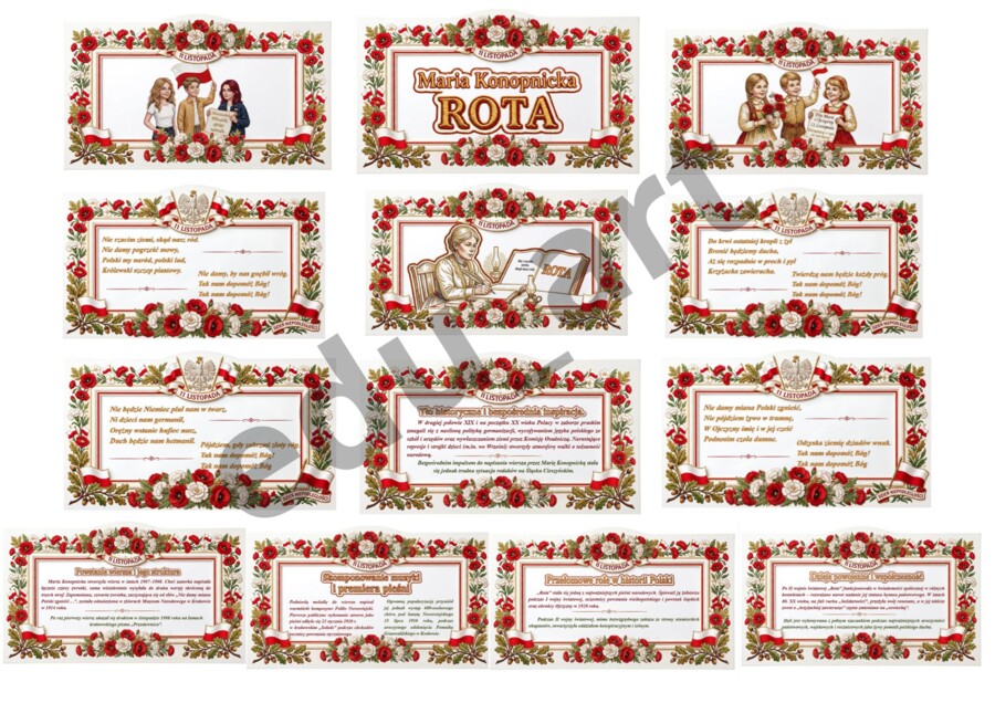 „Rota” – Kompletna Gazetka Edukacyjna na 11 Listopada (Formaty A3 i A4 + Plakat Centralny 60x40 cm)