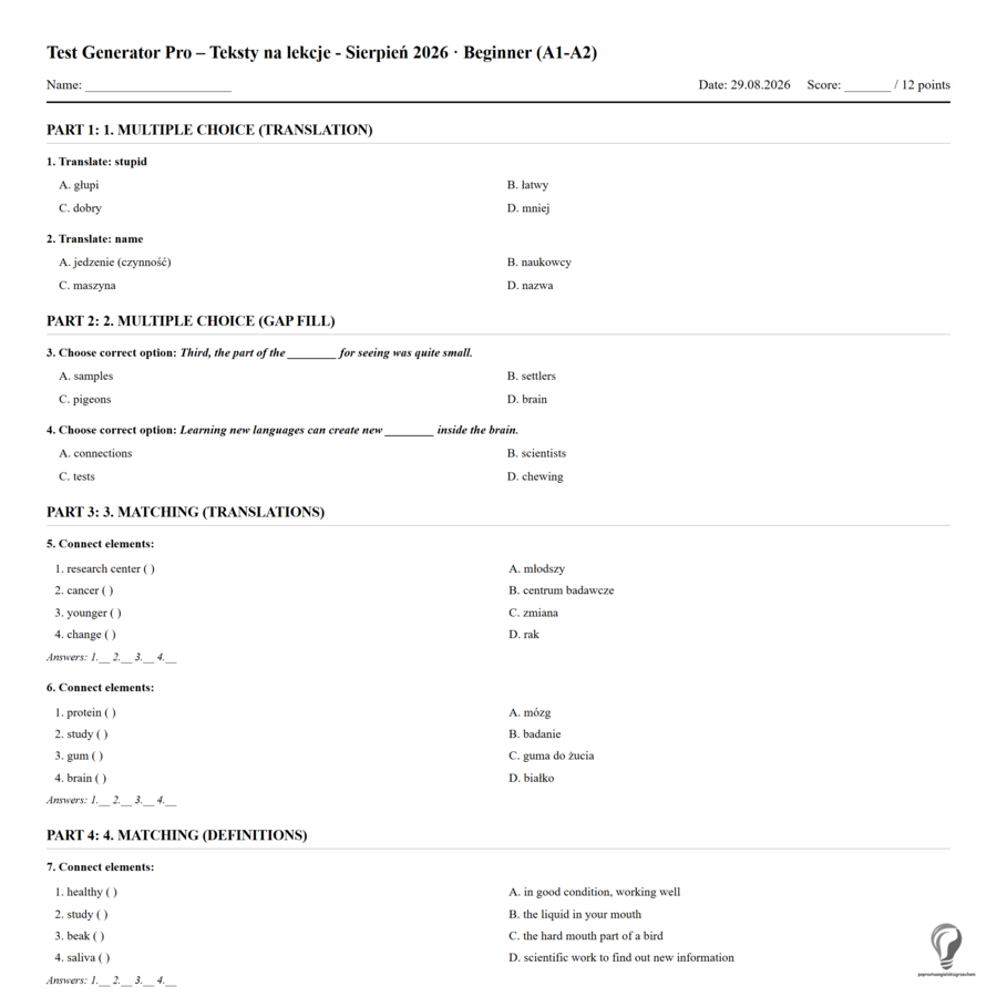 Generator testów, THE 3-LEVEL PRESS Issue #02