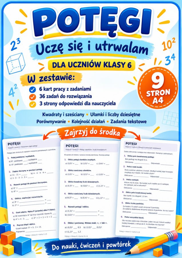 POTĘGI- klasa 6