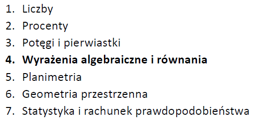 Przygotowanie do egzaminu 8-klasisty z matematyki - Dział IV: Wyrażenia algebraiczne i równania