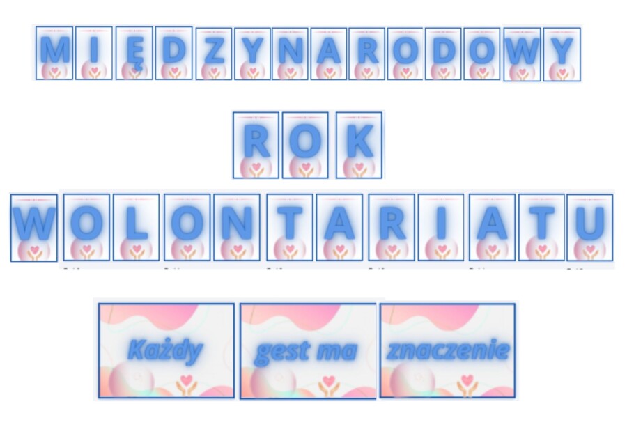 Baner dekoracyjny na Rok Wolontariatu 2026: „Każdy gest ma znaczenie” – zestaw szablonów do druku
