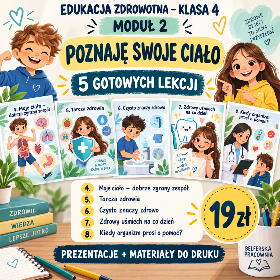🩺 EDUKACJA ZDROWOTNA – KLASA 4 🌿 Moduł 2. „Poznaję swoje ciało”