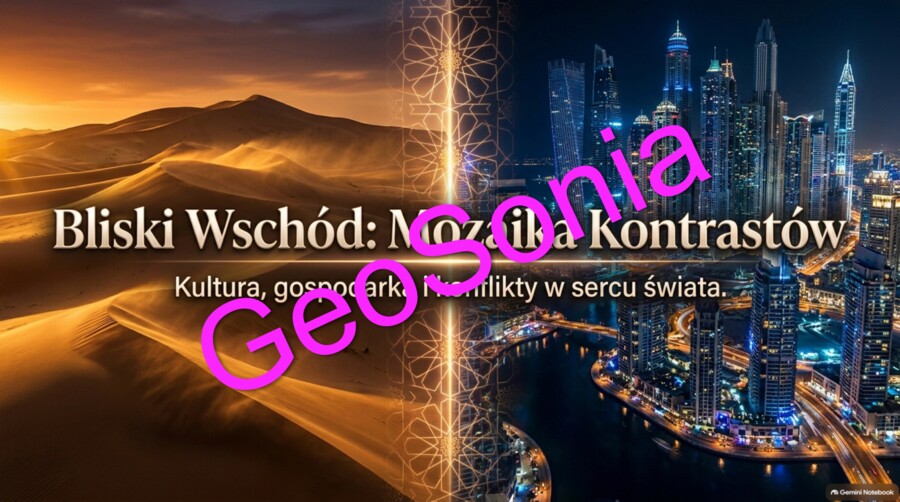 „Bliski Wschód: Skrzyżowanie Świata – Od pustynnych piasków do szklanych miast” – Multimedialna Prezentacja z Geografii (Klasa 8)