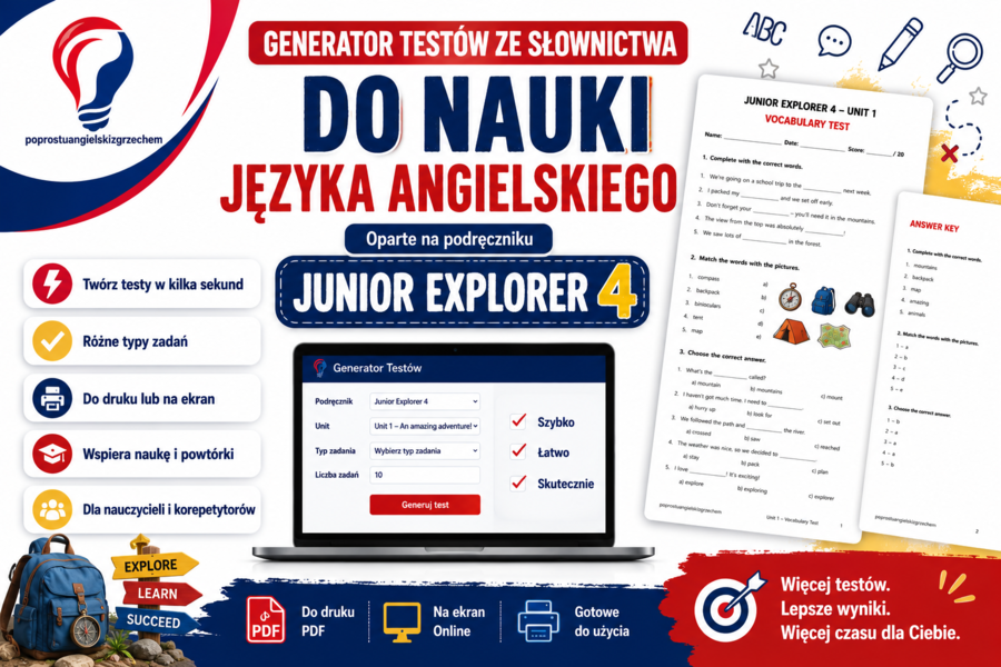 Generator testów Junior Explorer 4, Unit 1
