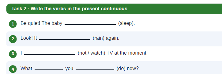 Present Simple vs. Present Continuous- karty pracy (standard i SPE)