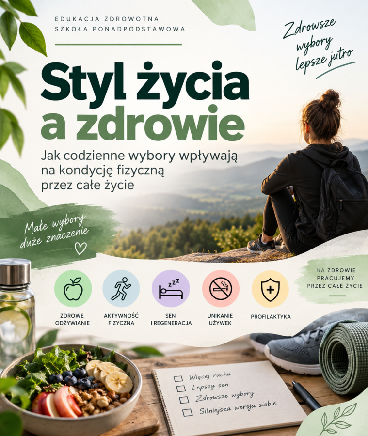 Styl życia a zdrowie – jak codzienne wybory wpływają na kondycję fizyczną przez całe życie / edukacja zdrowotna