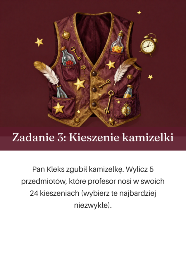"Akademia Pana Kleksa", escape room, prezentacja, naklejka