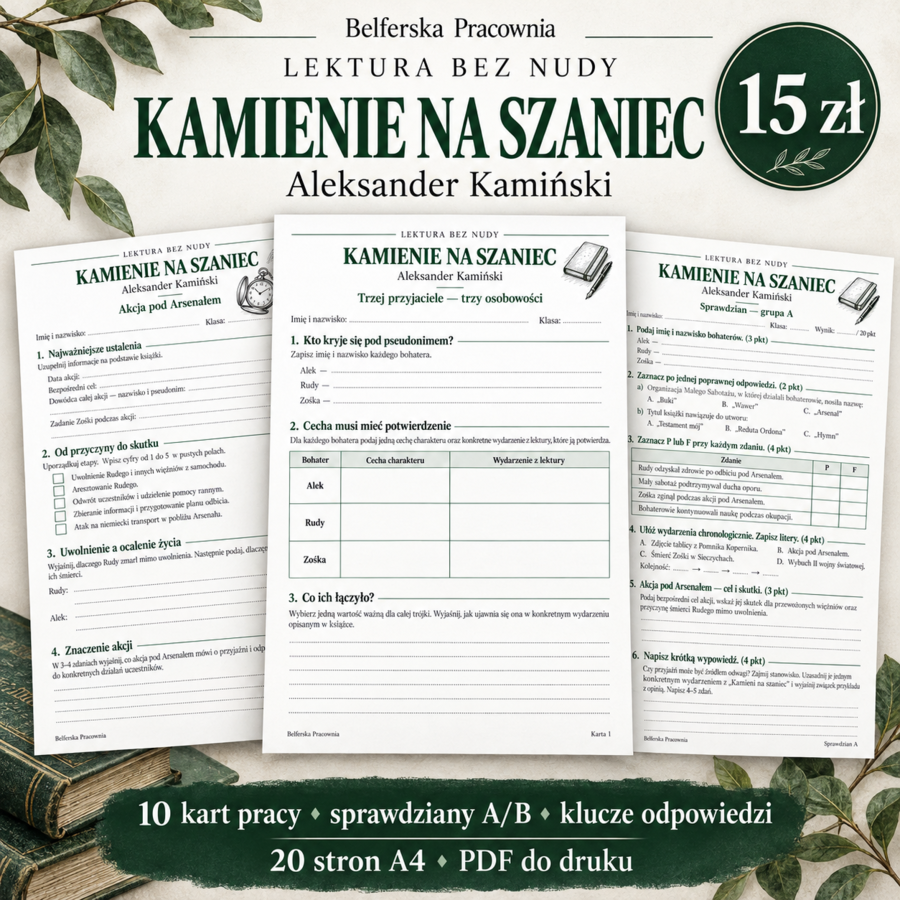 📚 „KAMIENIE NA SZANIEC” — LEKTURA BEZ NUDY