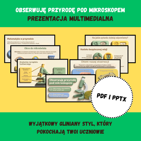 Obserwuję przyrodę pod mikroskopem – Lekcja Przyrody Klasa 4 (PDF + PPTX)
