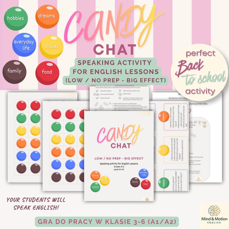 CANDY CHAT - Speaking Game | Back to School | Klasy 3-6