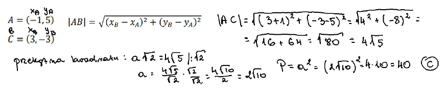 Przygotowanie do matury z matematyki - dział XVI: Geometria analityczna Z ROZWIĄZANIAMI