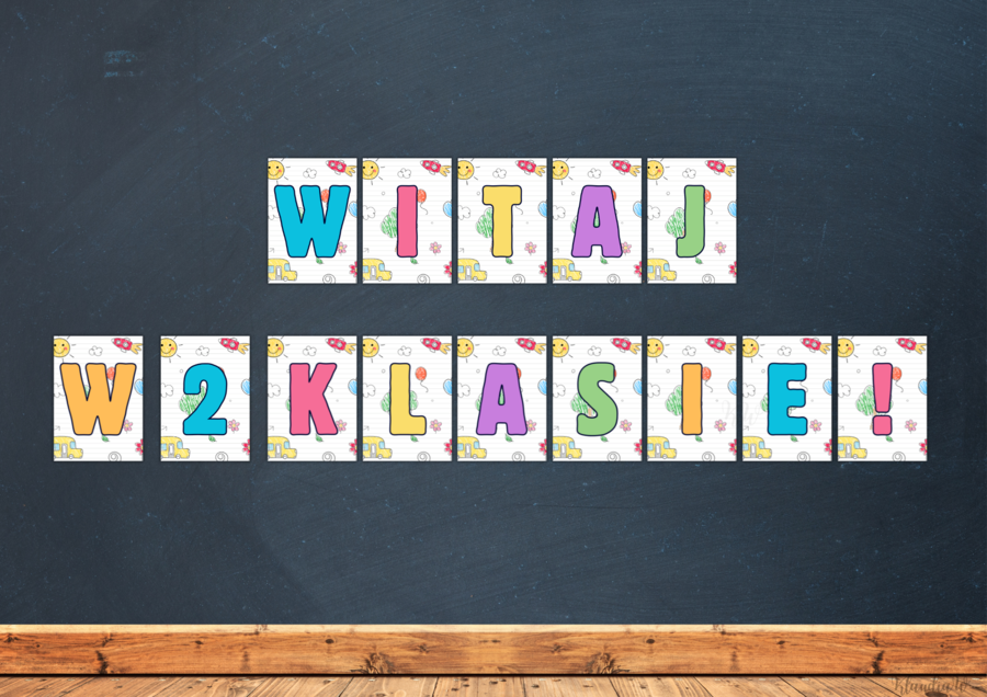 Girlanda „WITAJ W 1, 2, 3 KLASIE!”