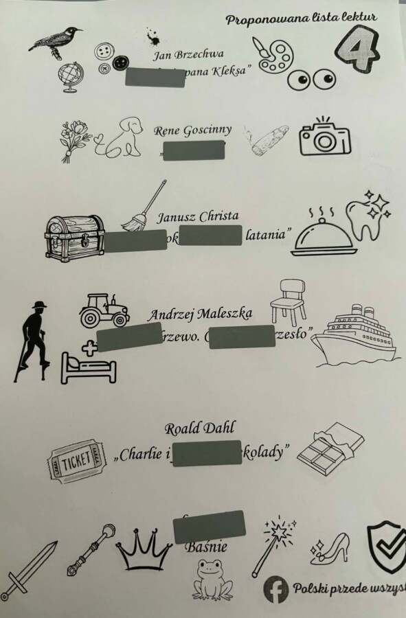 Lista lektur- grafika- zdrapki (kl. 4)