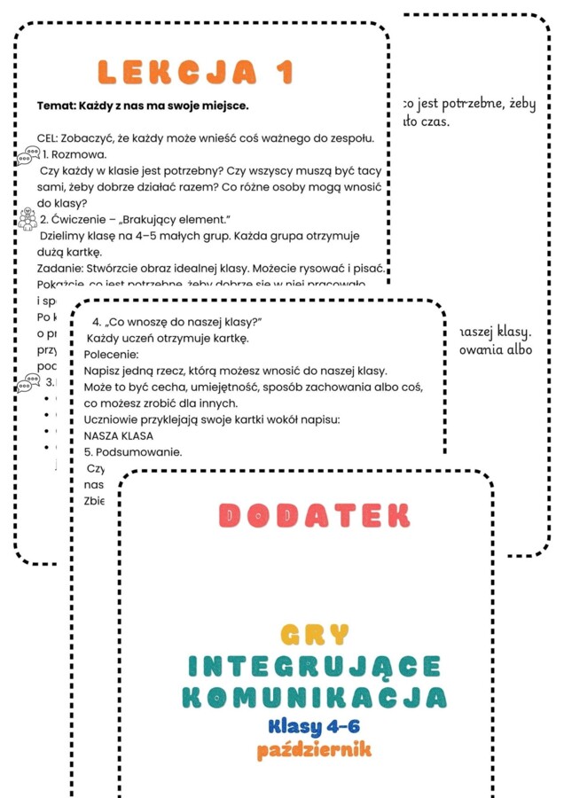 Konspekty  lekcje wychowawcze klasa 4-6
